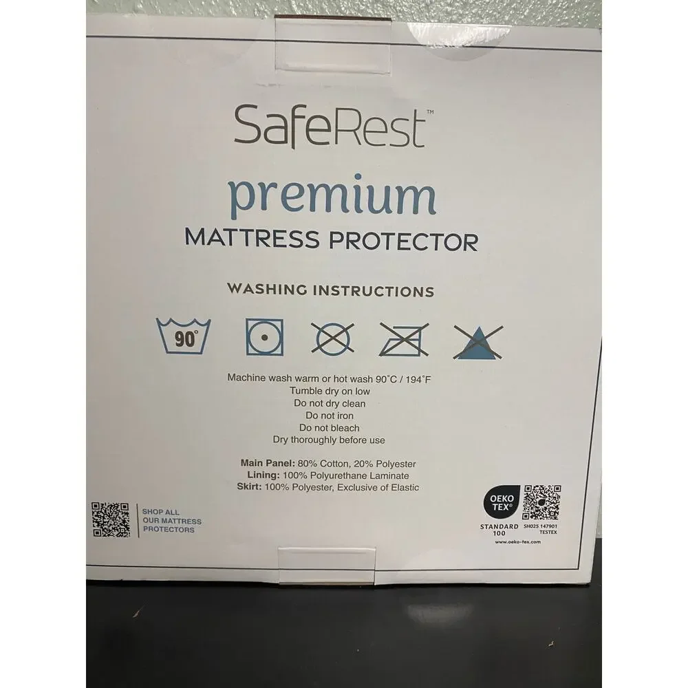 SafeRest Waterproof Queen Size Mattress Protector  -2 PACKS-NEW
